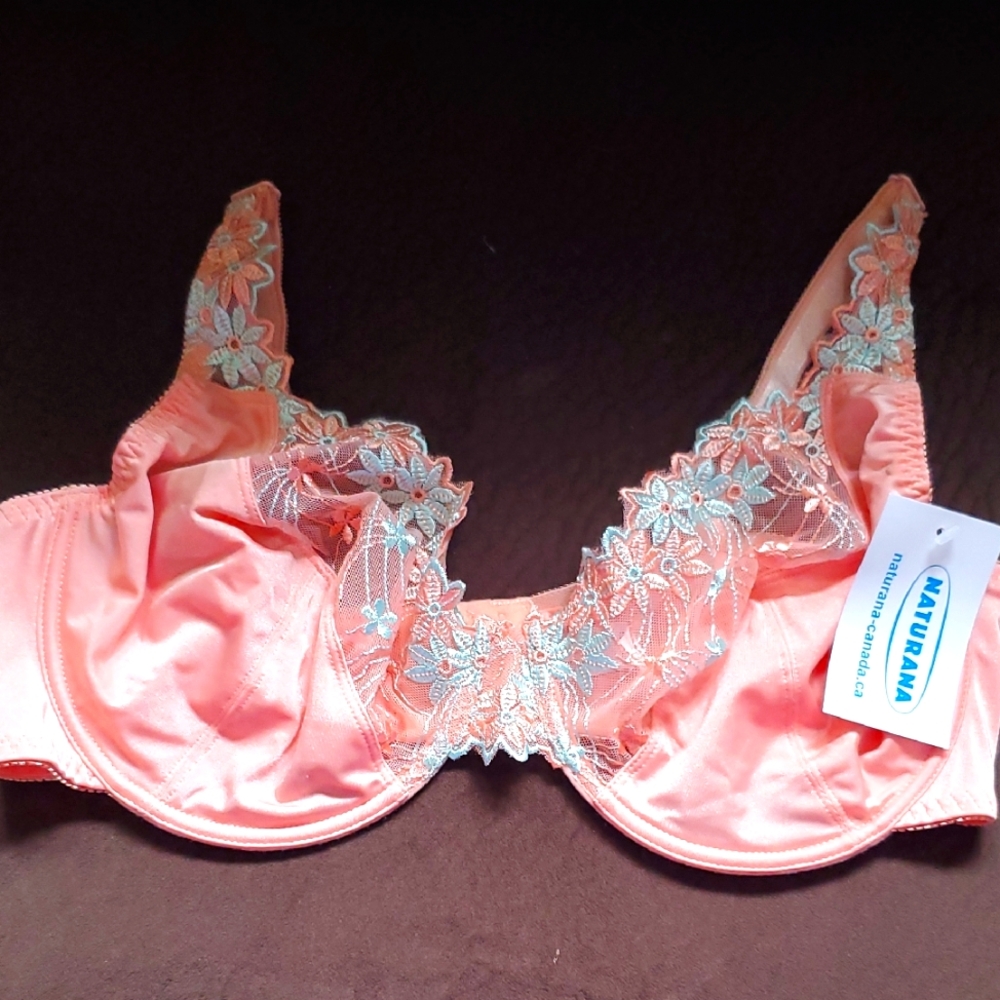 (CH) NWT Naturana Coral Lace Embroidered Wired Bra